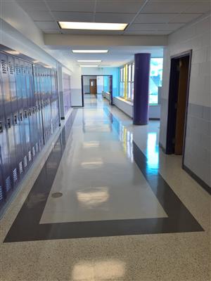 Renovated Hallway Roslyn Middle School 