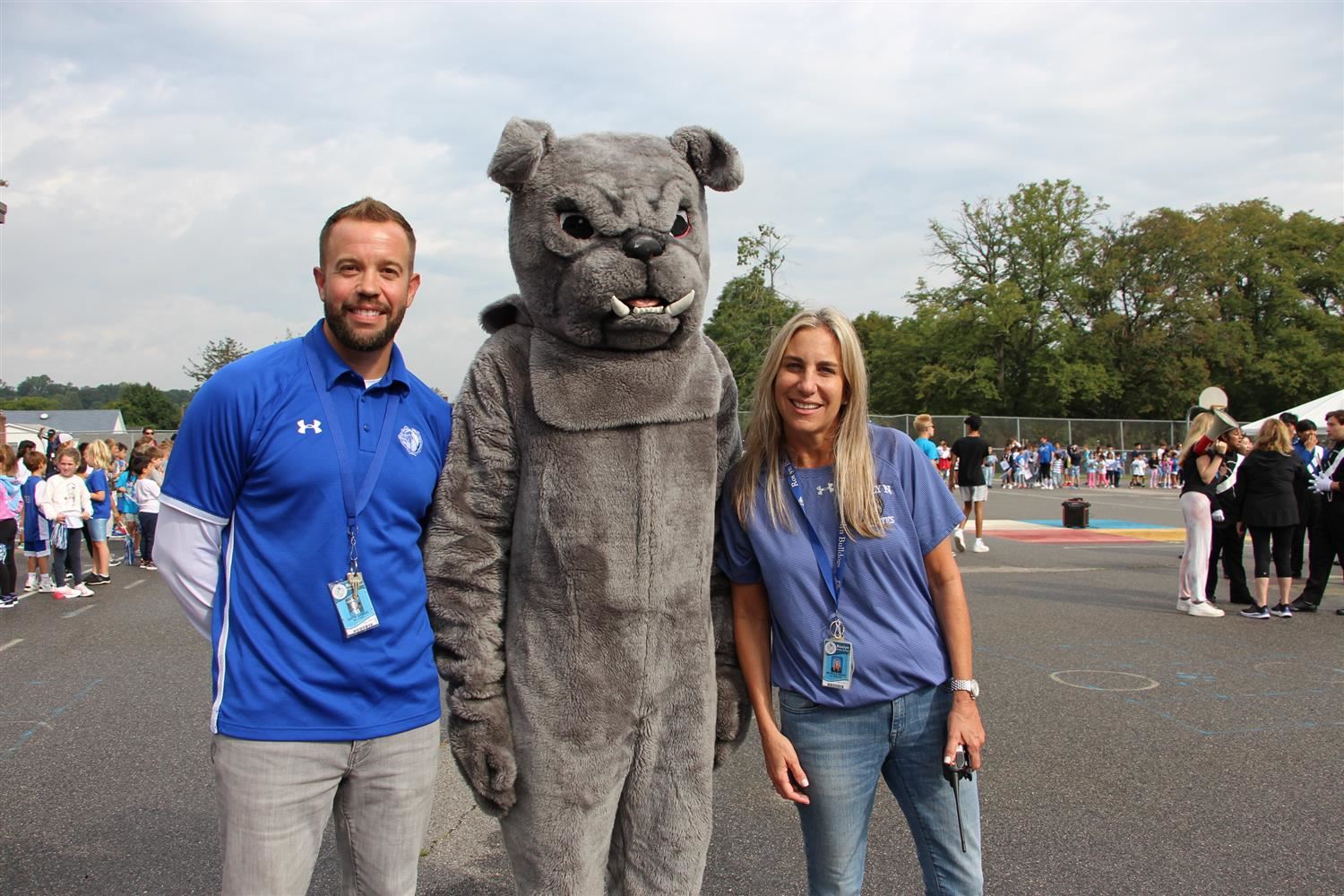 with mascot