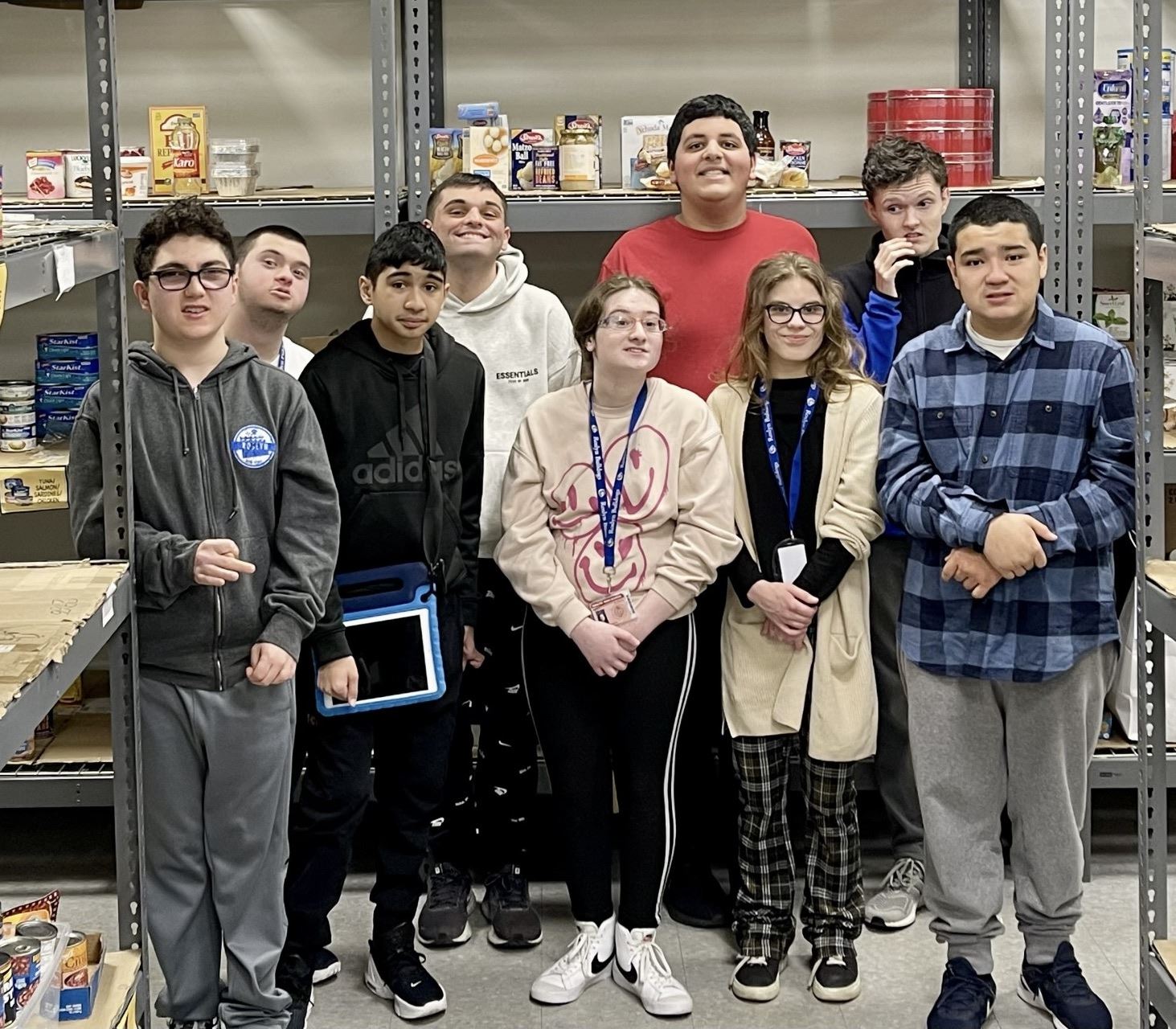  students inside pantry