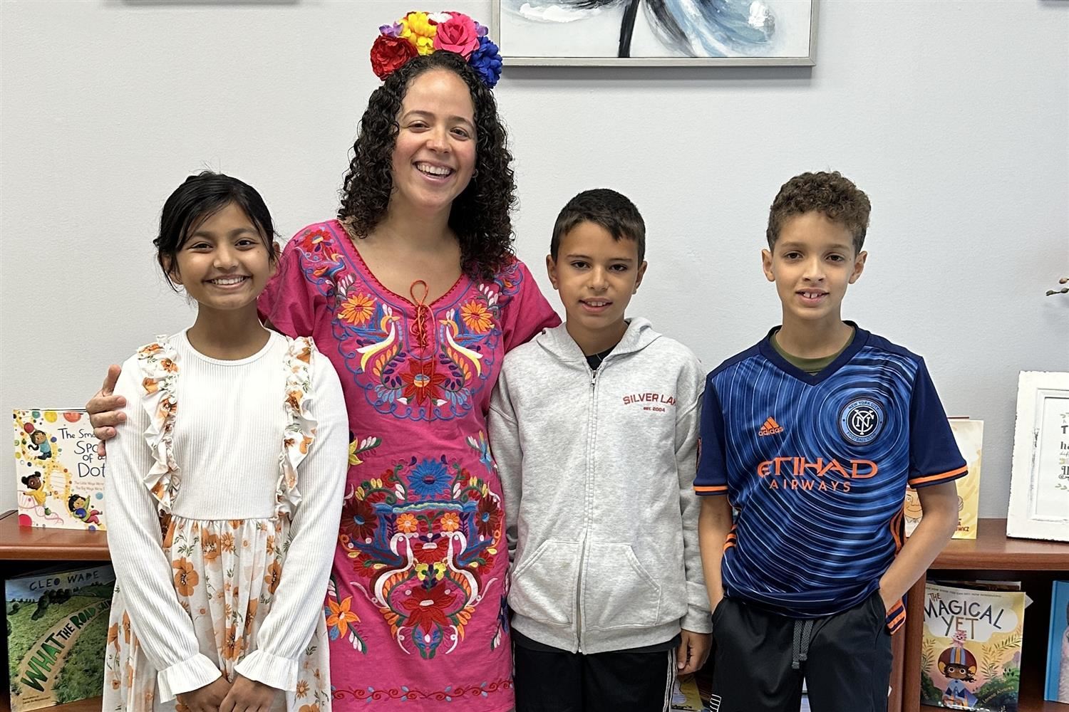  teacher with students