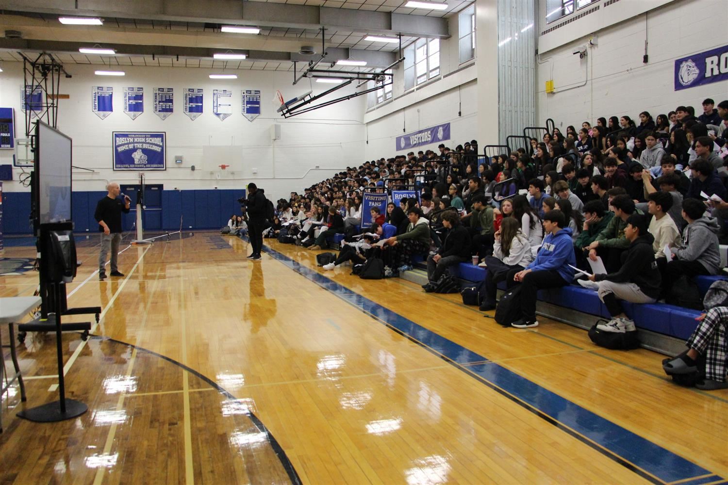 Keynote speaker in gym