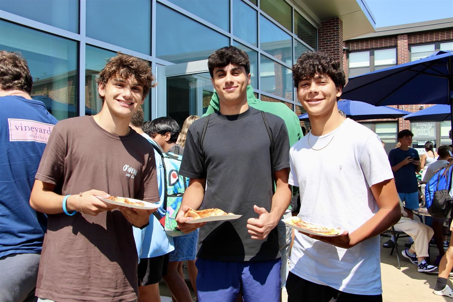 boys with pizza