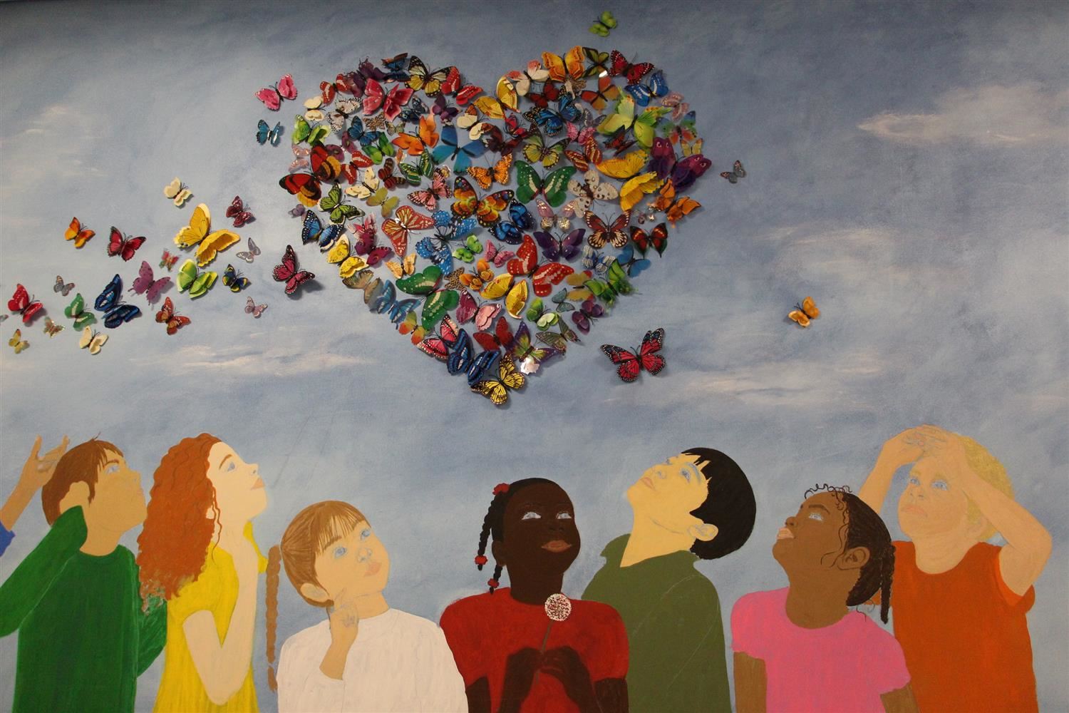 kids with butterfly heart